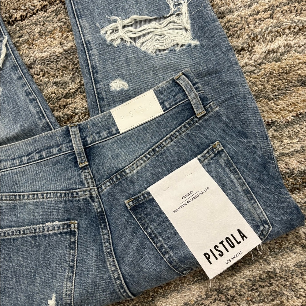 Pistola High Rise Relaxed Fit Jeans Sz 26 NWT | Pistola Presley High Rise Roller - Picture 9 of 13